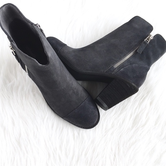Softwalk | charcoal stone suede captoe ankle boots - Picture 7 of 8